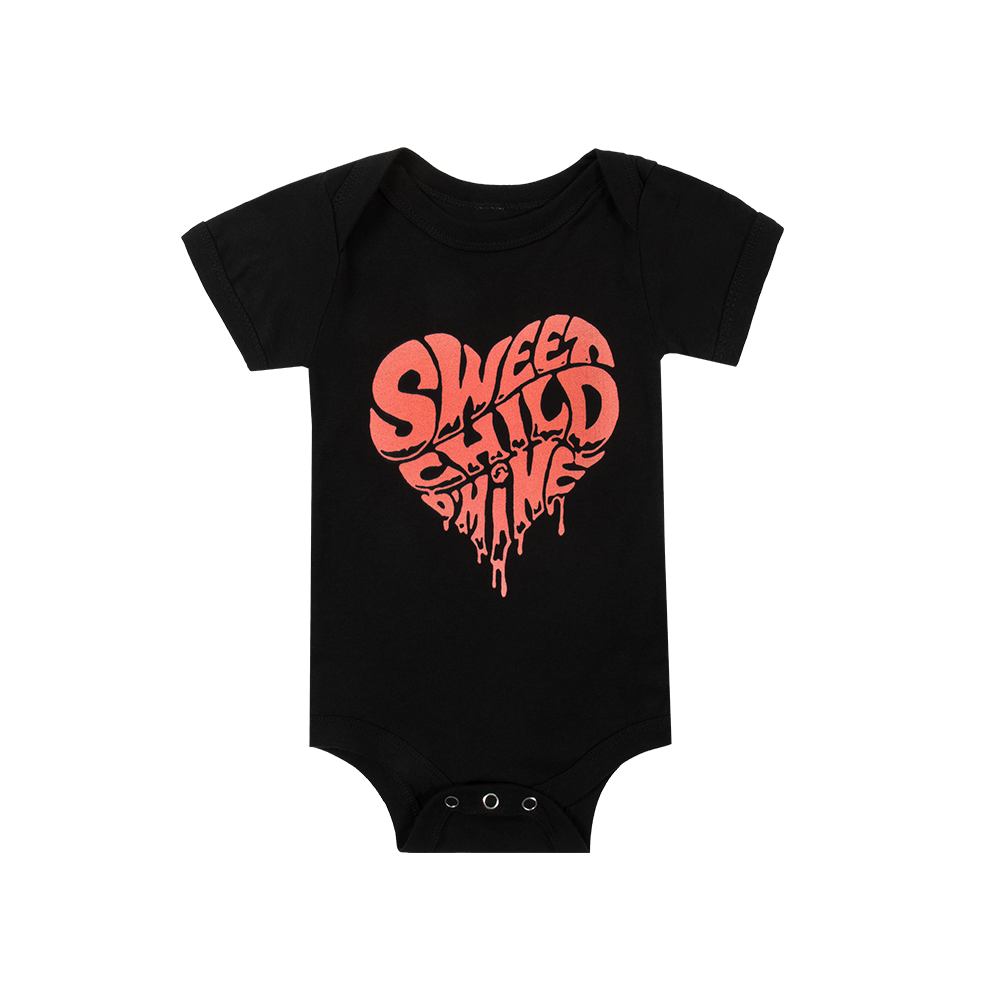 Sweet Child O' Mine Heart Black Onesie