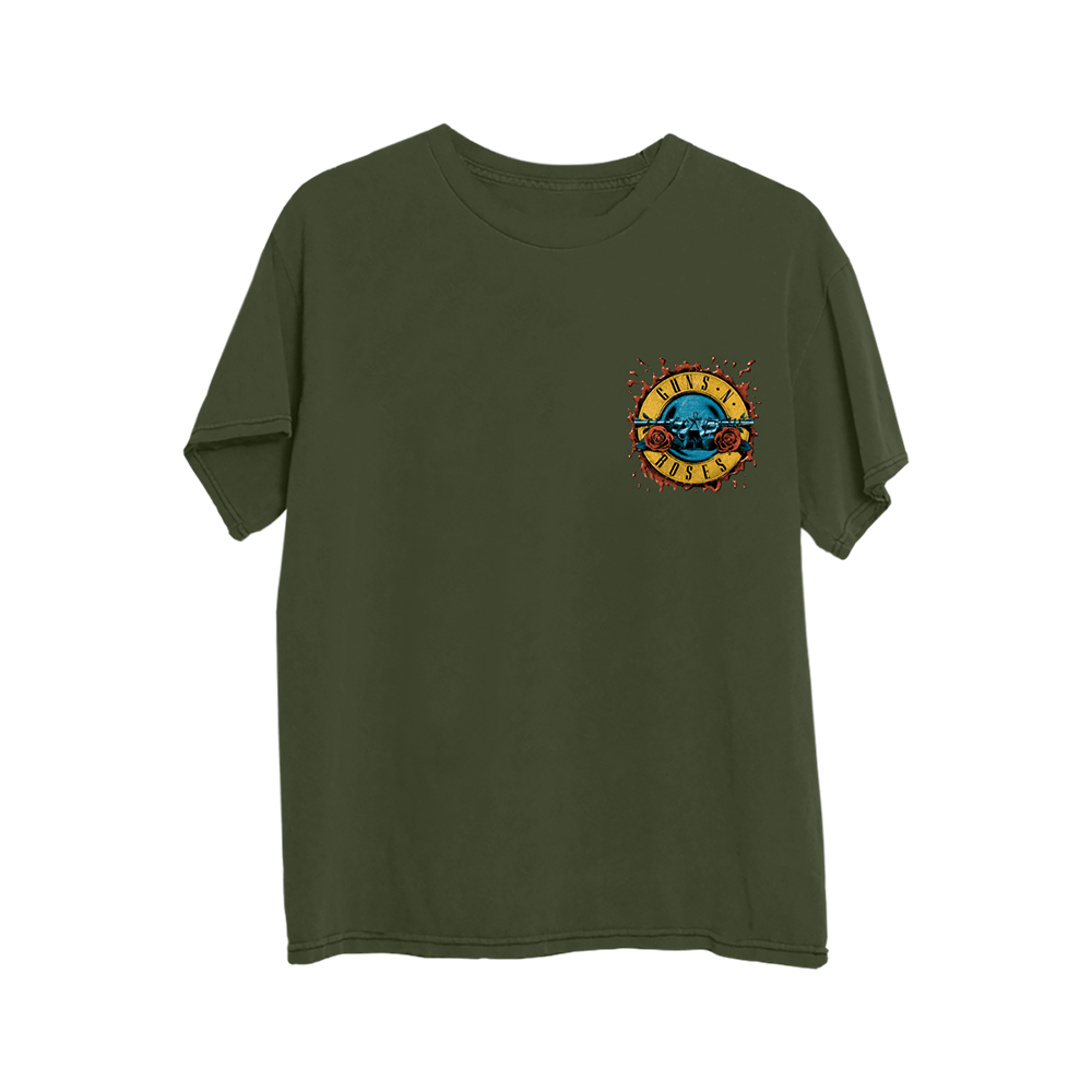 World Tour 2026 Military Green T-Shirt - Guns N' Roses Official Store