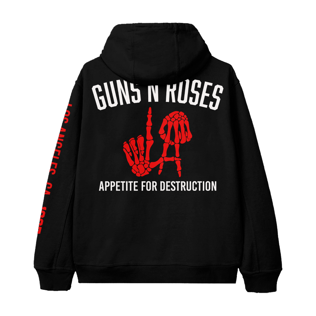 Appetite For Destruction Skeleton LA Hands Zip Hoodie - Back