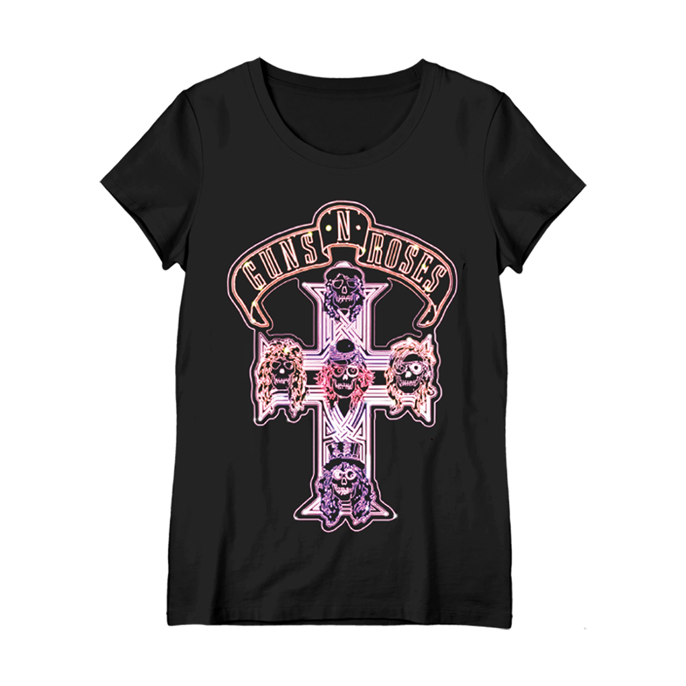 Neon Cross Women's T-Shirt - Guns N' Roses Official Store Neon Cross Women's T-Shirt - Guns N' Roses Official Store