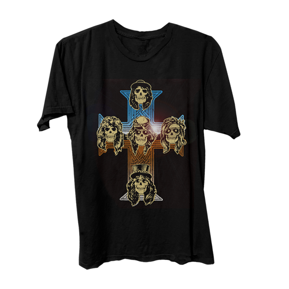 Guns N Roses Vintage Logo T-Shirt - Black XXL, Official Band Tee With Classic Cross Design