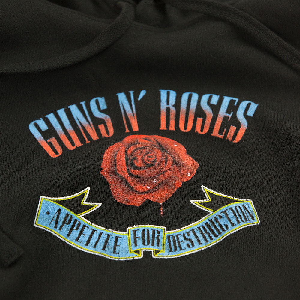 GN'R Rose Crop Hoodie Detail