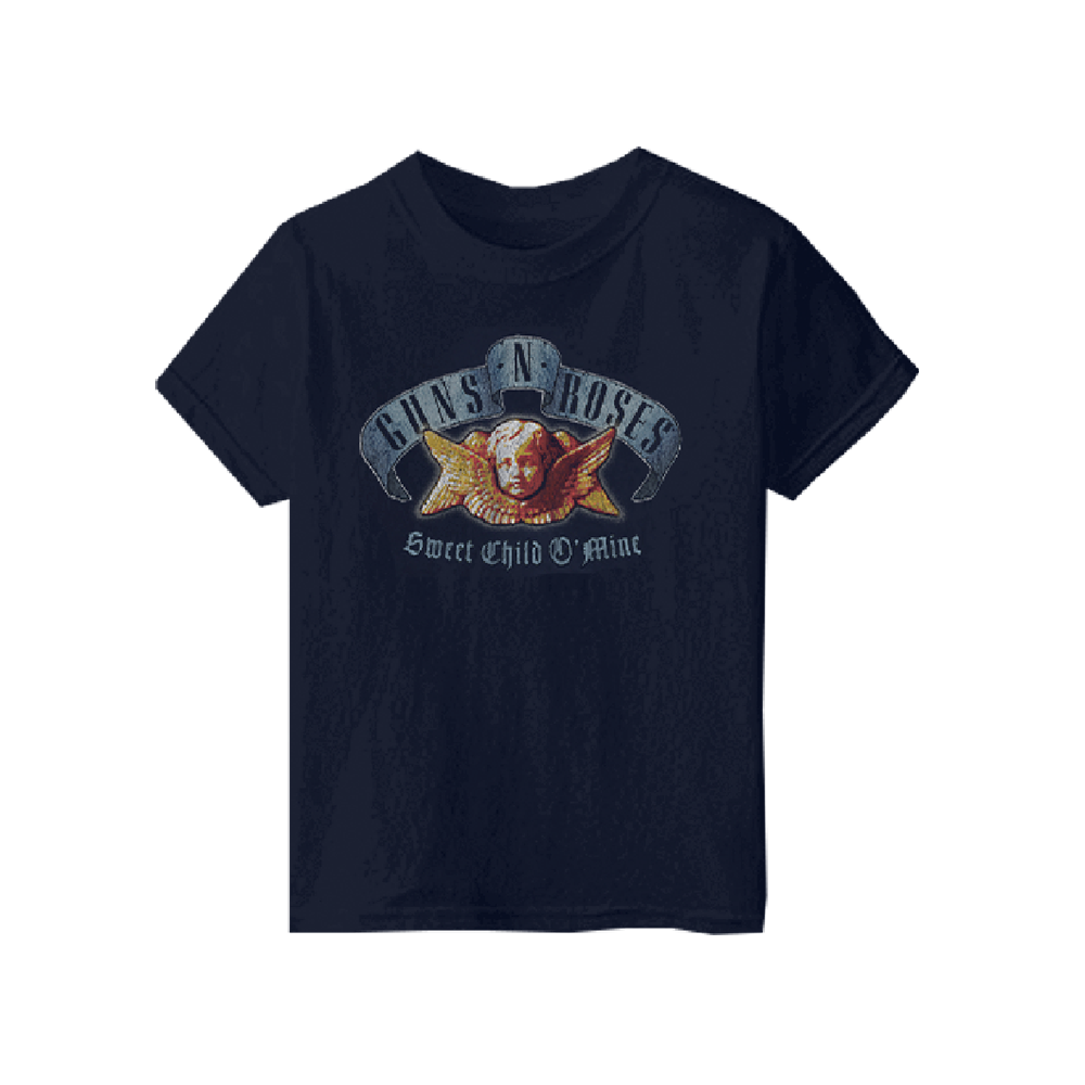 Sweet Child O' Mine Cherub Kids Navy Blue T-Shirt