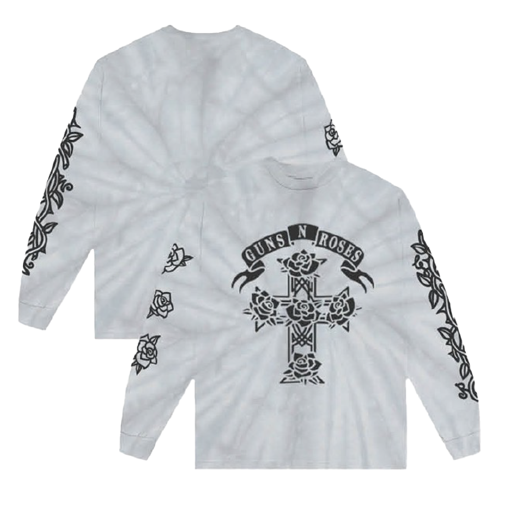 Cross of Roses Tie Dye Longsleeve T-Shirt - Guns N' Roses Official Store