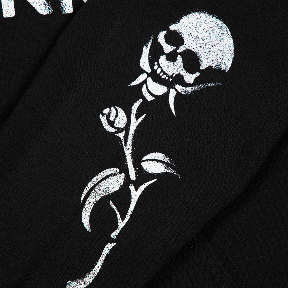 Skull Rose Black Hoodie Design