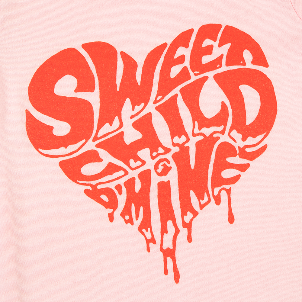 Sweet Child O' Mine Heart Pink Onesie Detail
