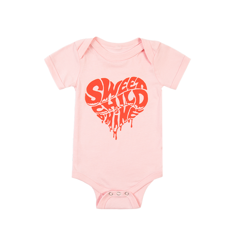 Sweet Child O' Mine Heart Pink Onesie