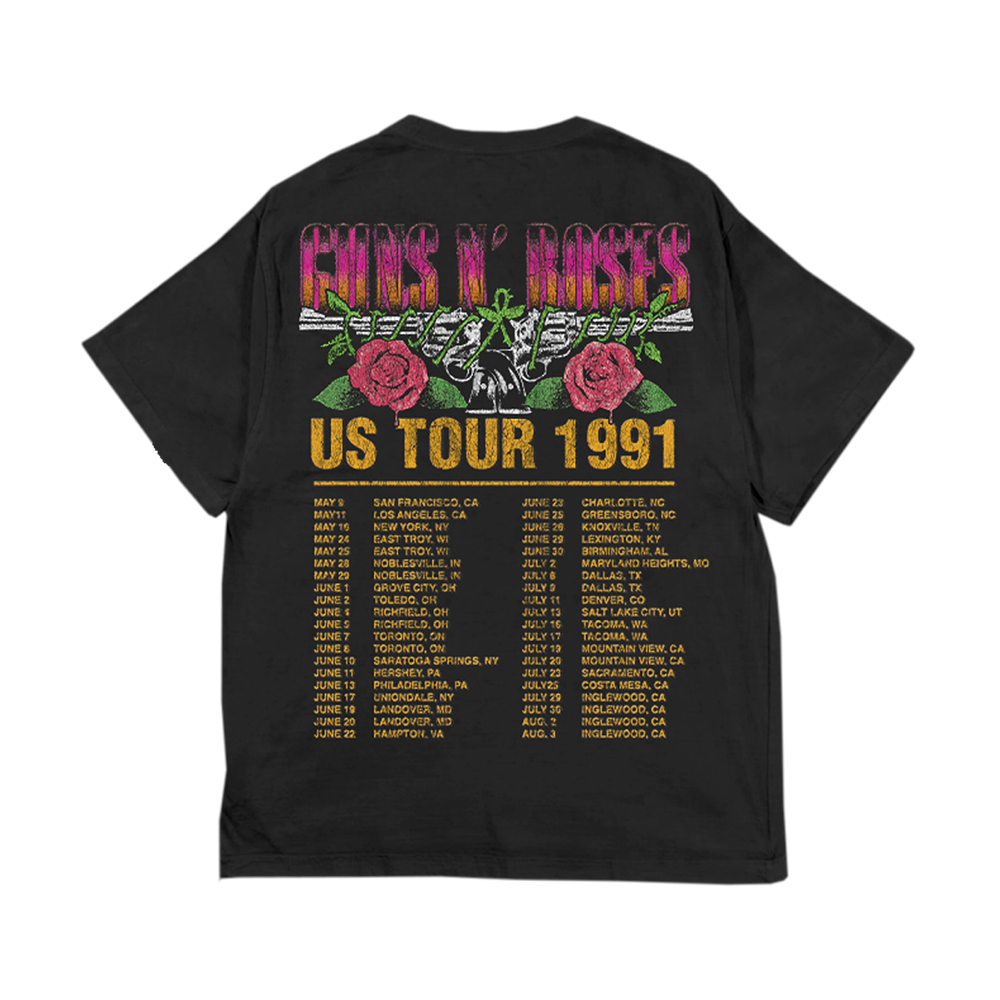 GUN S ROSES ガンズ1991年ツアーTシャツ 1991 Skull Black Tour T-Shirt - Guns N' Roses Official Store