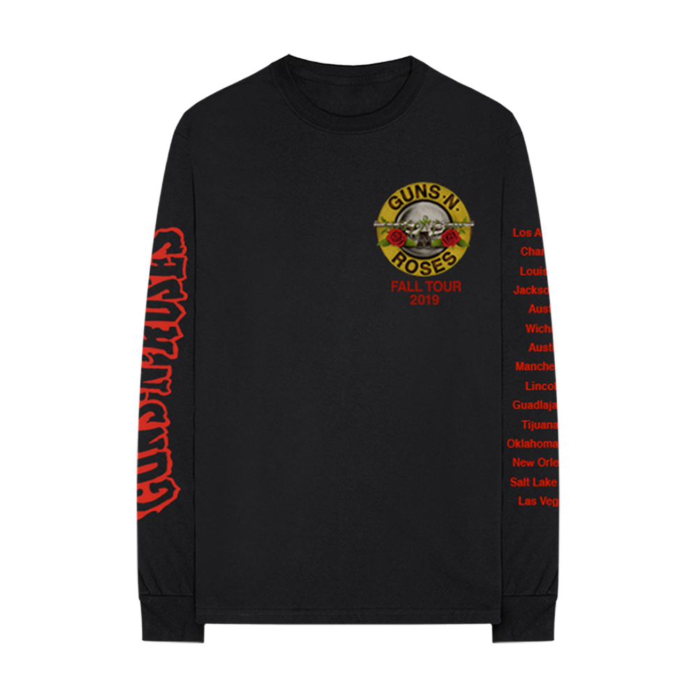 GN'R Bloody Bullet Black Long Sleeve T-Shirt Front