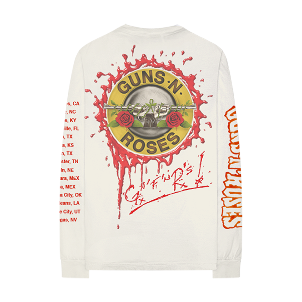 GN'R Bloody Bullet Natural Long Sleeve T-Shirt Back