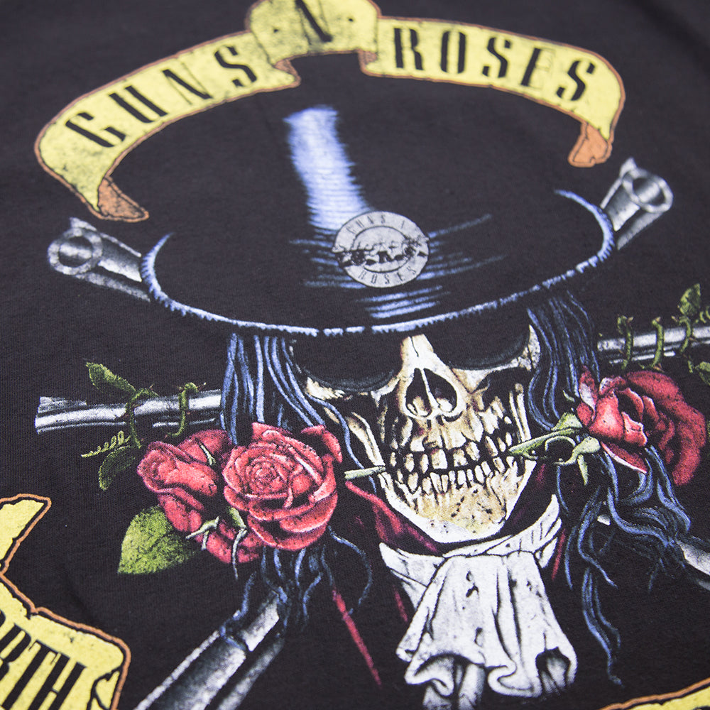 Top Hat Skull and Roses T-Shirt Detail