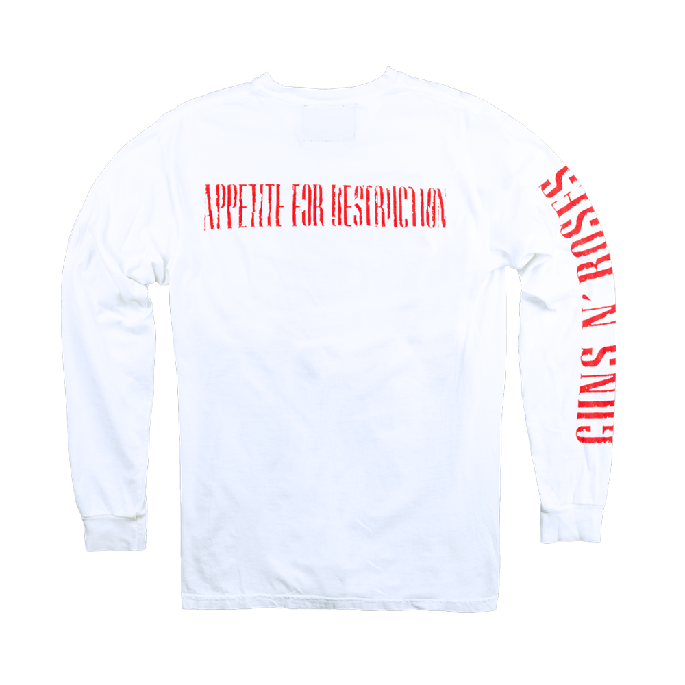 GN'R Maxfield White Skull Long Sleeve Shirt Back