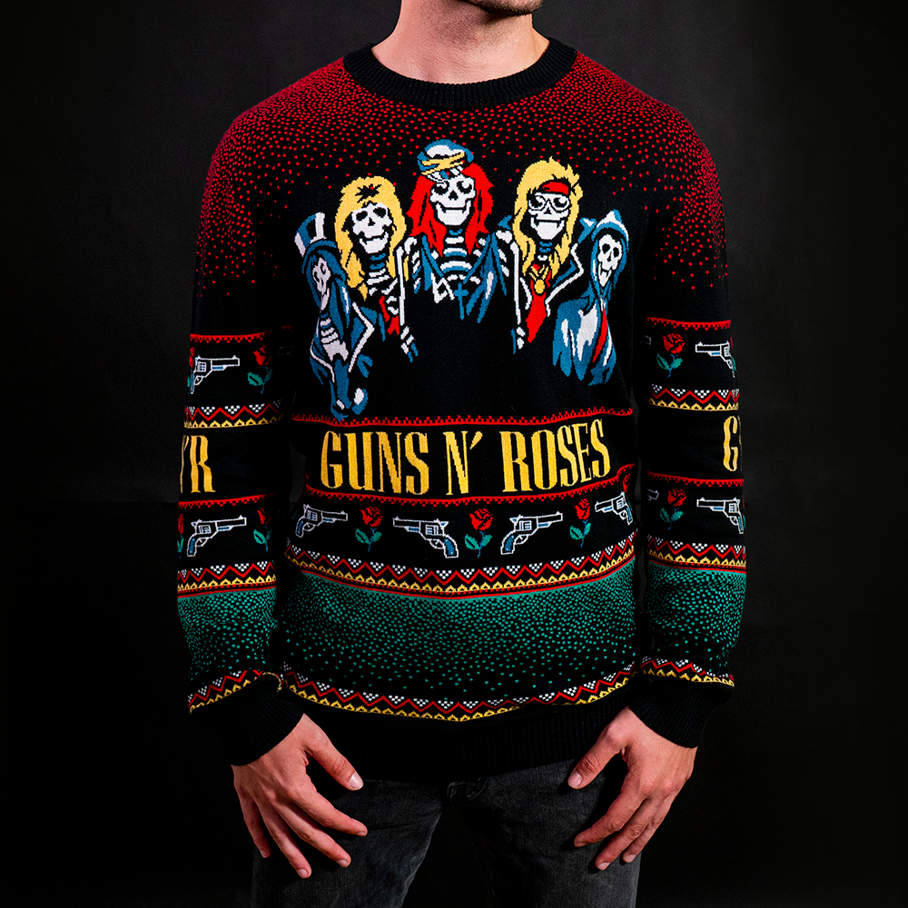 Guns N' Roses Holiday Sweater Model