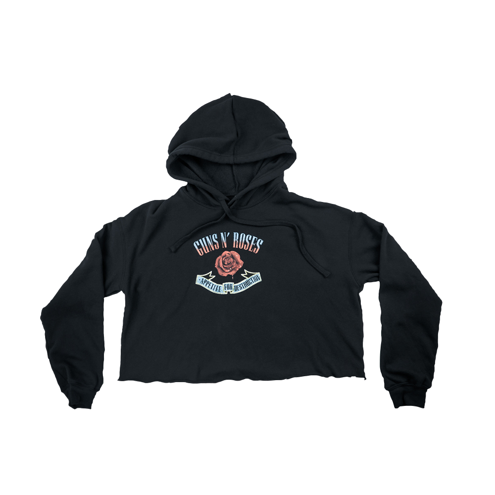 GN'R Rose Crop Hoodie Front