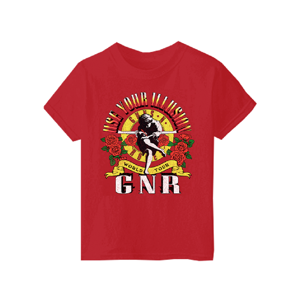 Ynkelig propel vand blomsten Use Your Illusion World Tour Kids Red T-Shirt – Guns N' Roses Official Store